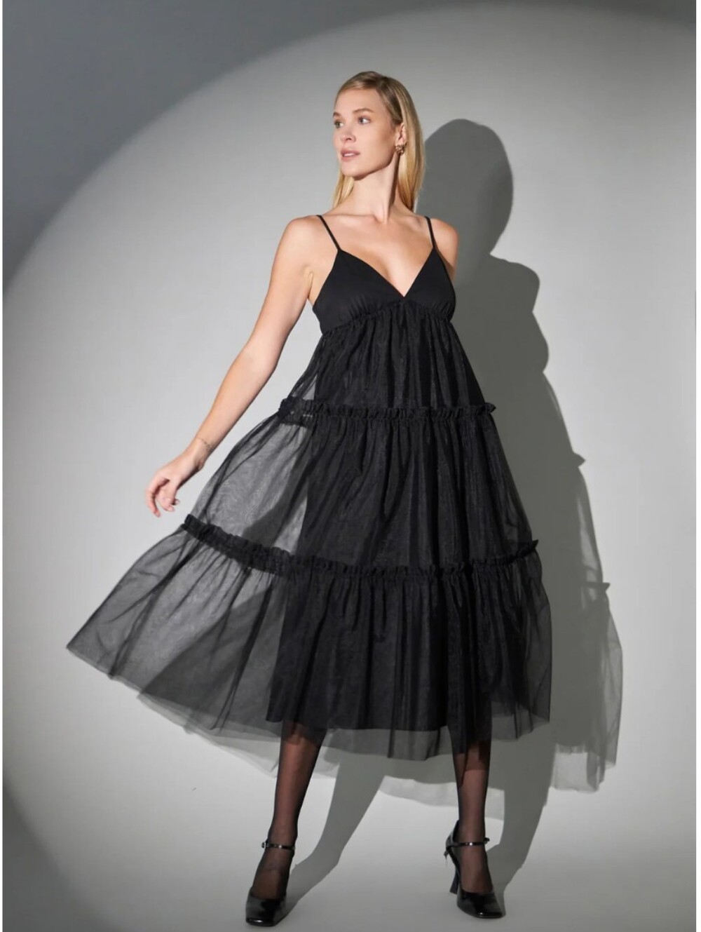 English Factory Tulle Contrast Midi Dress Sz M - Picture 4 of 7